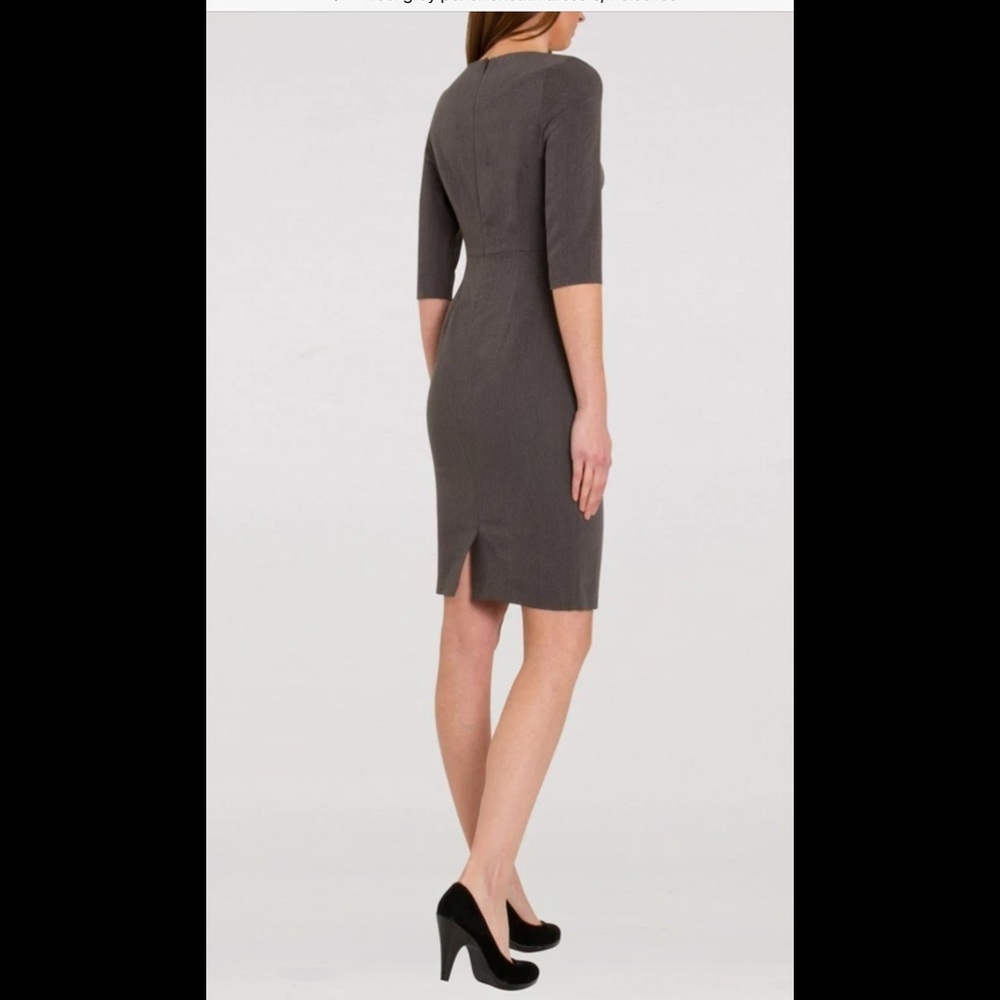 Ross Mayer Vintage Pencil Sheath Midi Dress Minimalist Wool Blend Neutral 90s